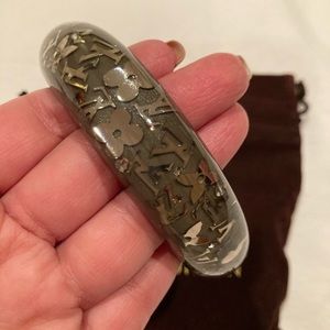 Louis Vuitton Dark Grey and Gold Bangle